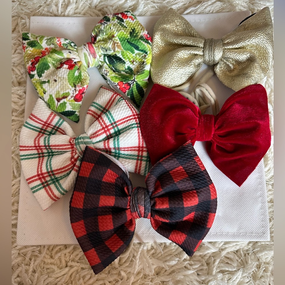 Christmas Large Bow Bundle- nylon strap
